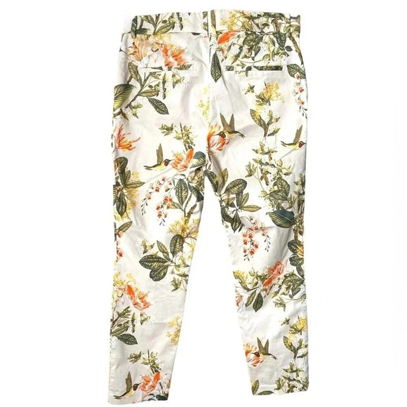 H&M | Cotton Blend Satin Ankle Length Floral Tapered Slacks Size 8 (NWOT) - Picture 2 of 9